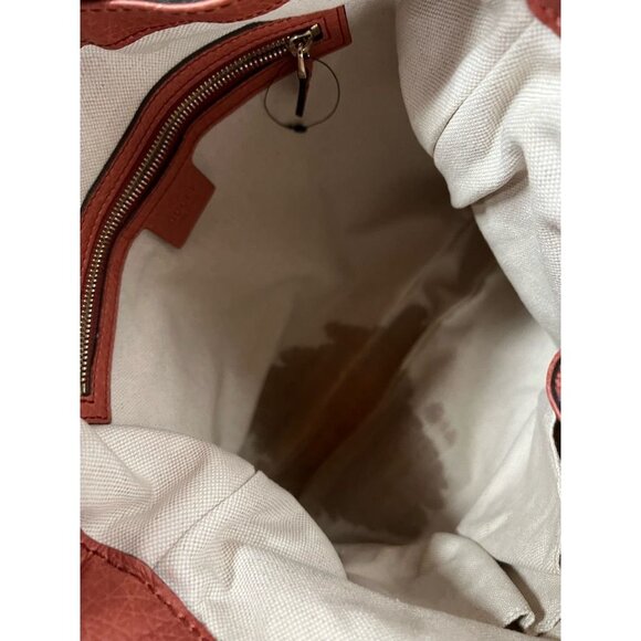 Gucci Womens Jackie Hobo Handbag Orange Calfskin Leather Piston Lock Tassel M - Picture 9 of 12